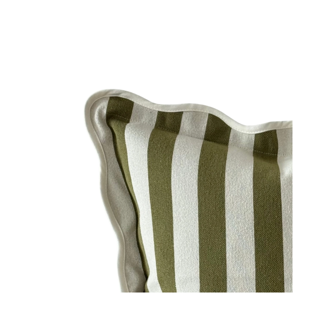 Chloe Thick Striped Scalloped Edge Pillow