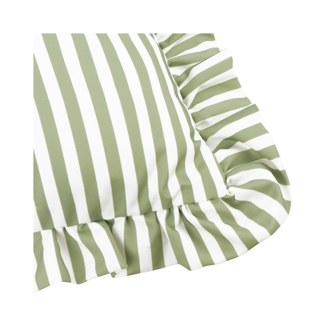 Millie Ruffle Striped Outdoor Cushion