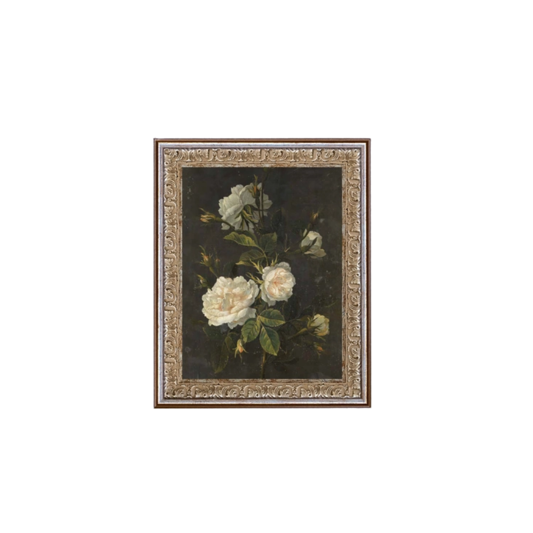 Moody Still Life Rose Framed Art
