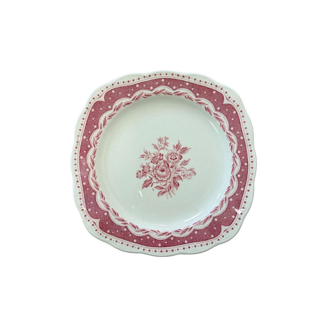 Found Avon Grindley Red Floral Plate