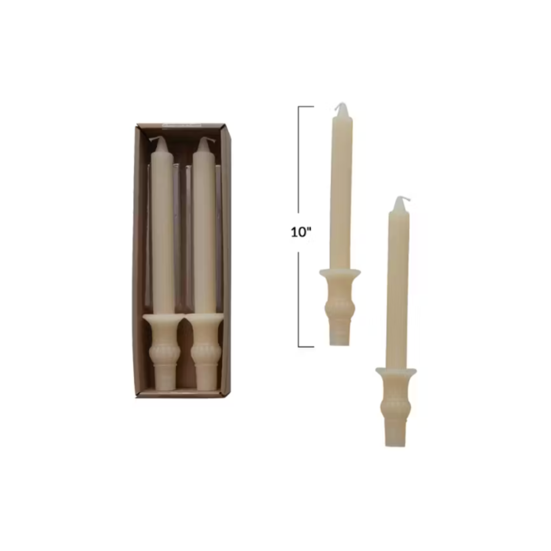 10&quot; Creme Taper Candle with Urn Base