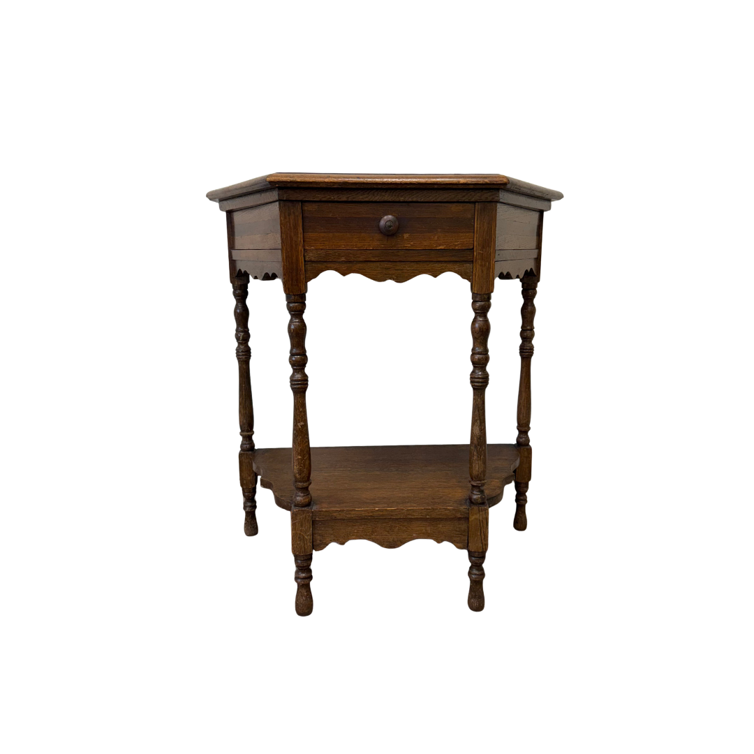Found Half Moon Table w/ Drawer