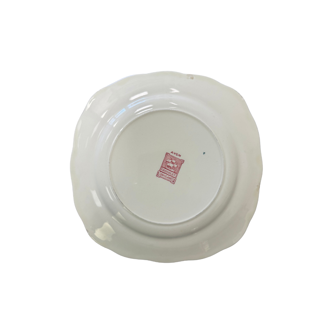 Found Avon Grindley Red Floral Plate