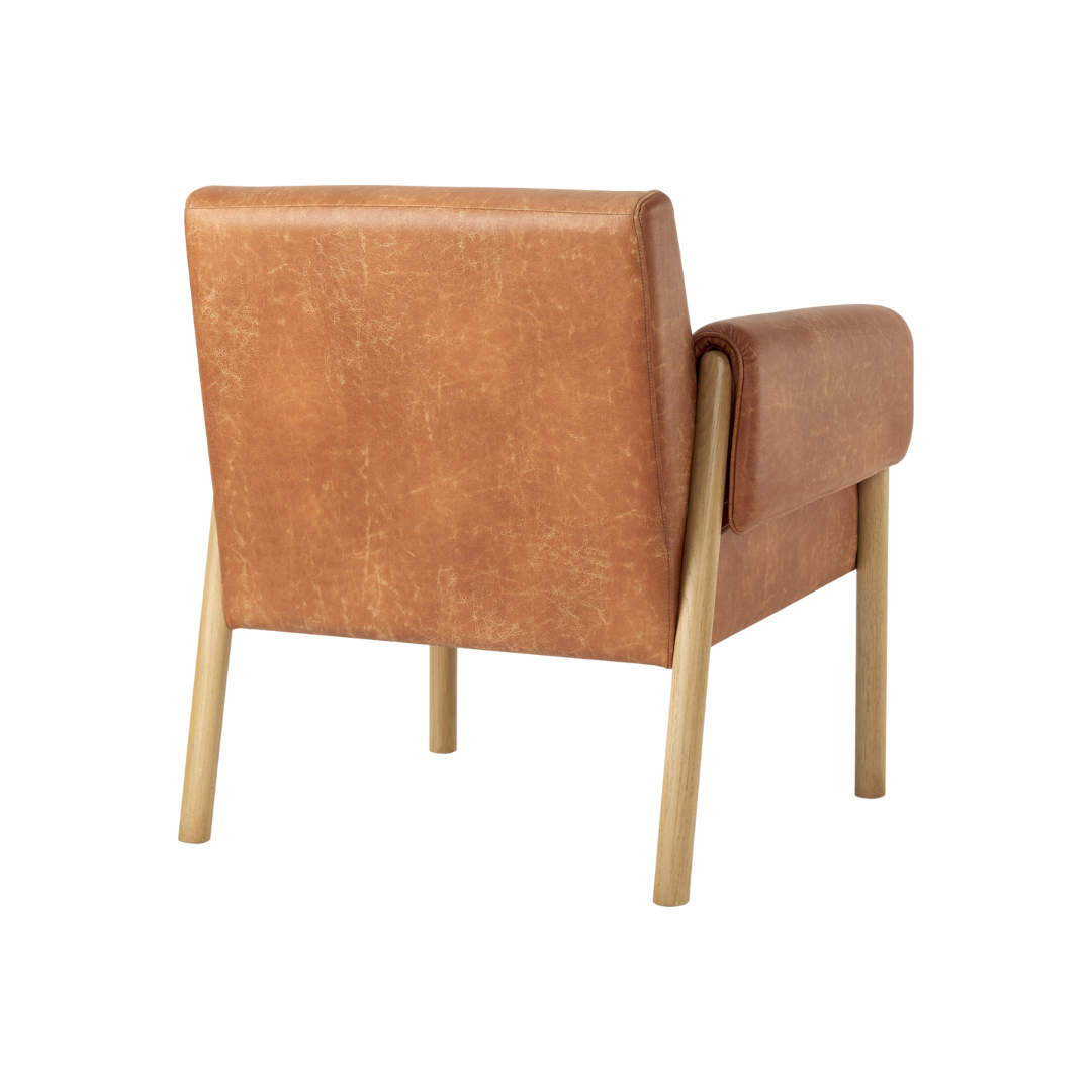 Ashton Accent Chair in Brown Faux Leather