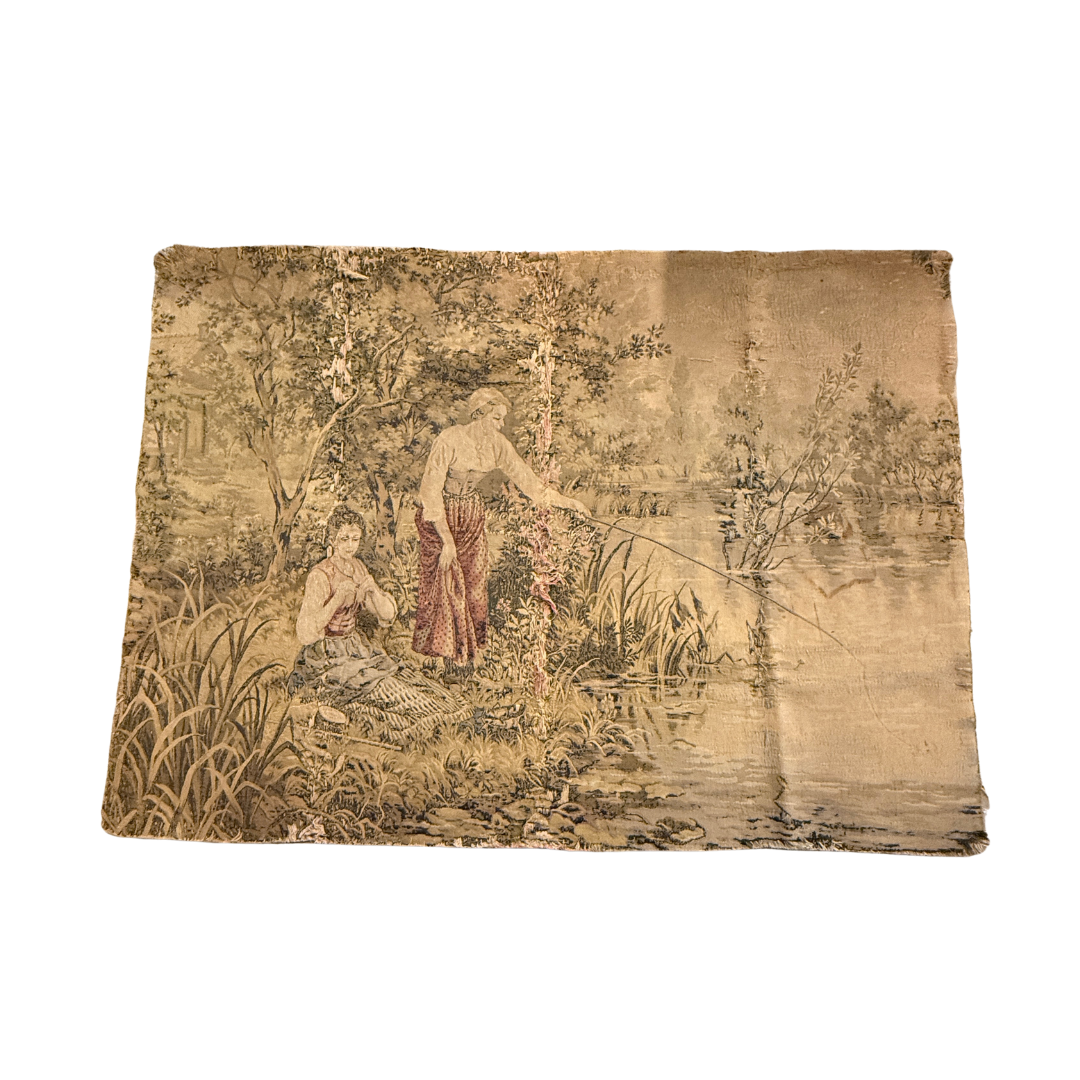 Found "By the Riverside"  Tapestry (19th Century)