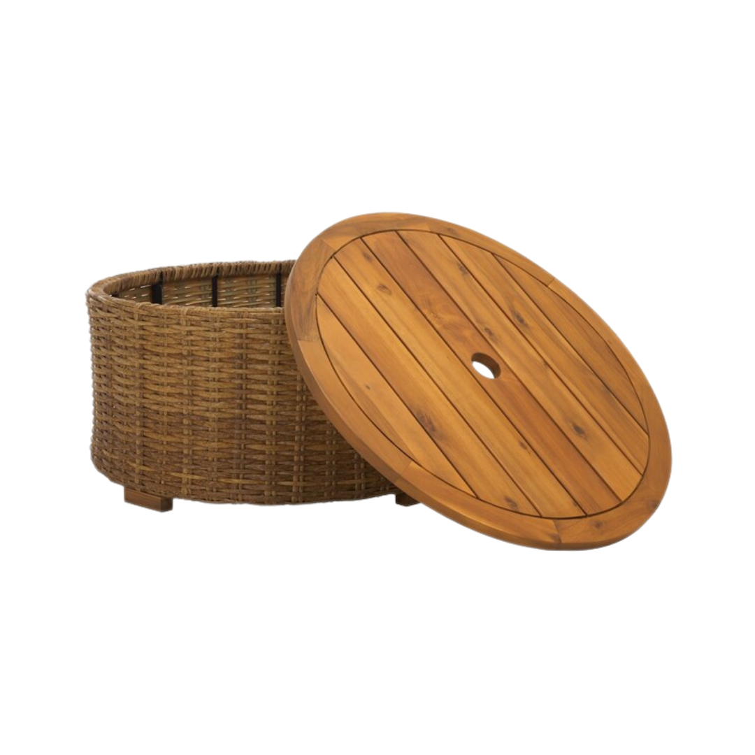 Anguilla Wicker Storage Outdoor Coffee Table