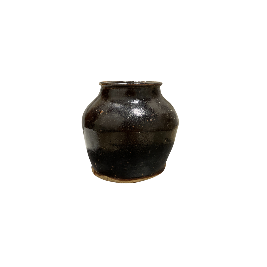 Found Black Japanese Pot