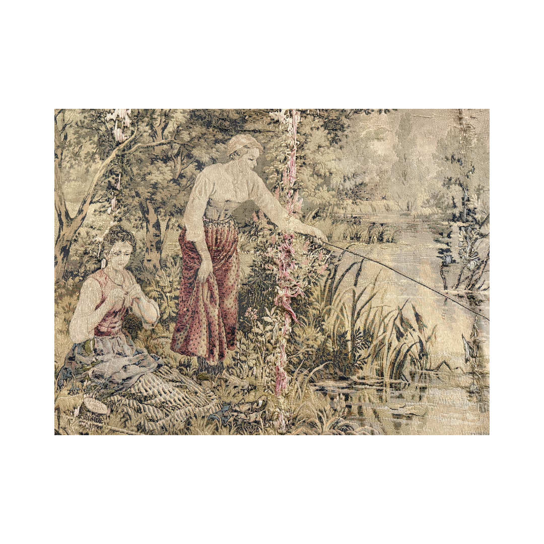 Found &quot;By the Riverside&quot;  Tapestry (19th Century)