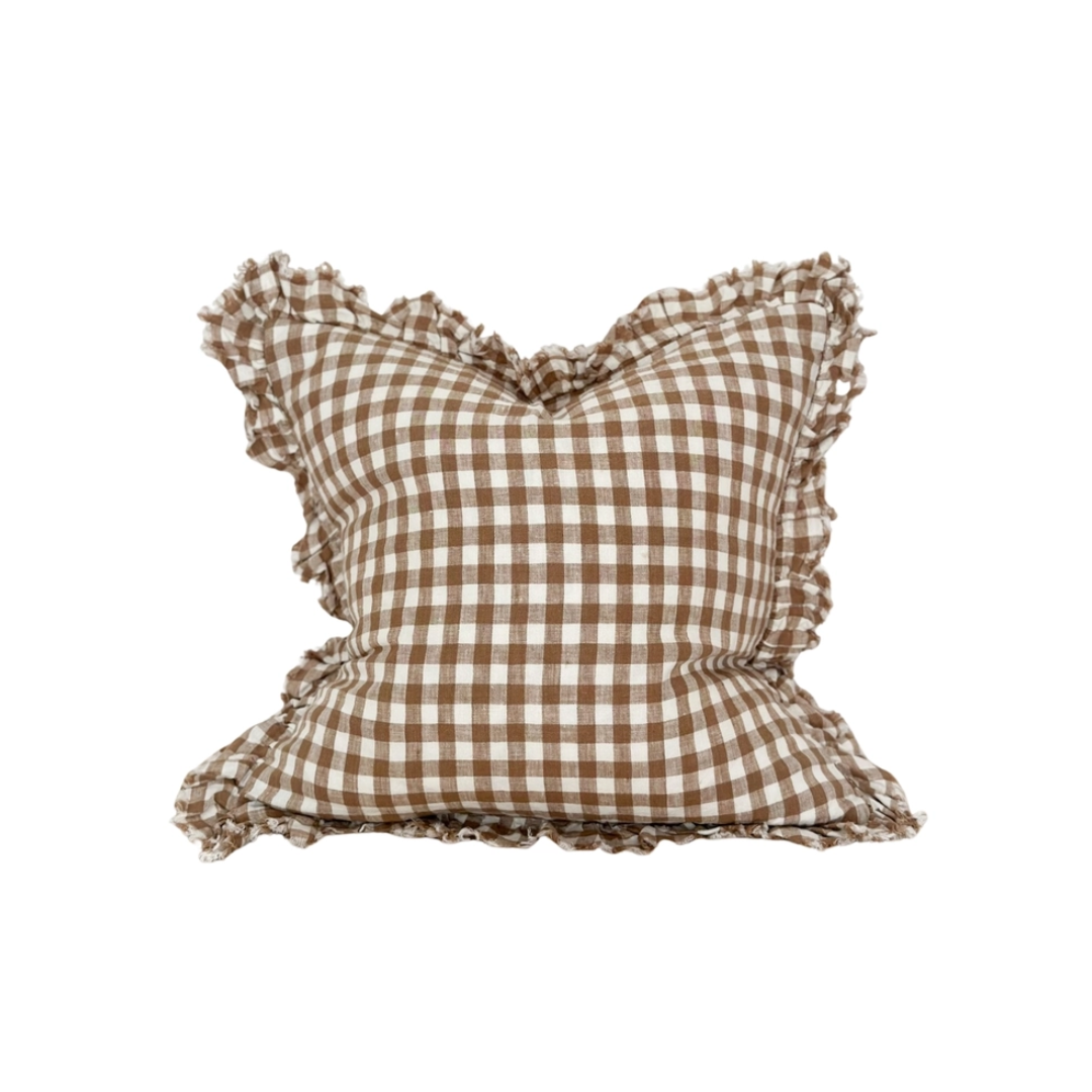 Hallie Ruffled Gingham Pillow