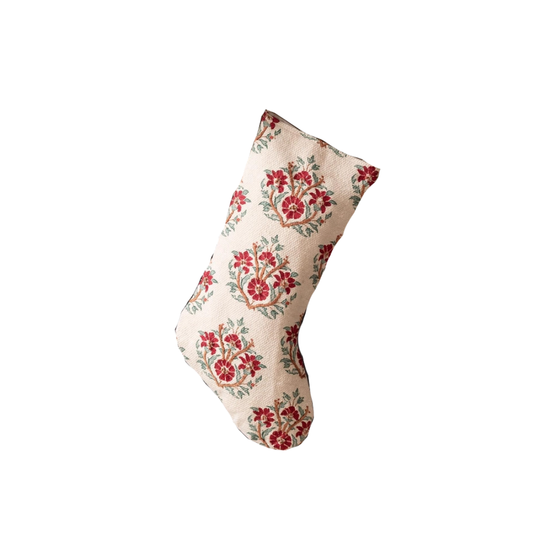 Red Block Print Stocking