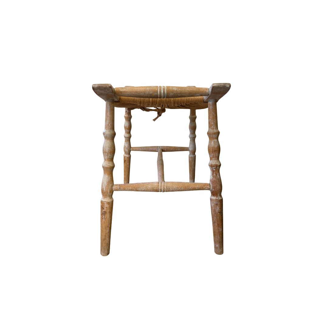 Found Woven Rush Bench Seat