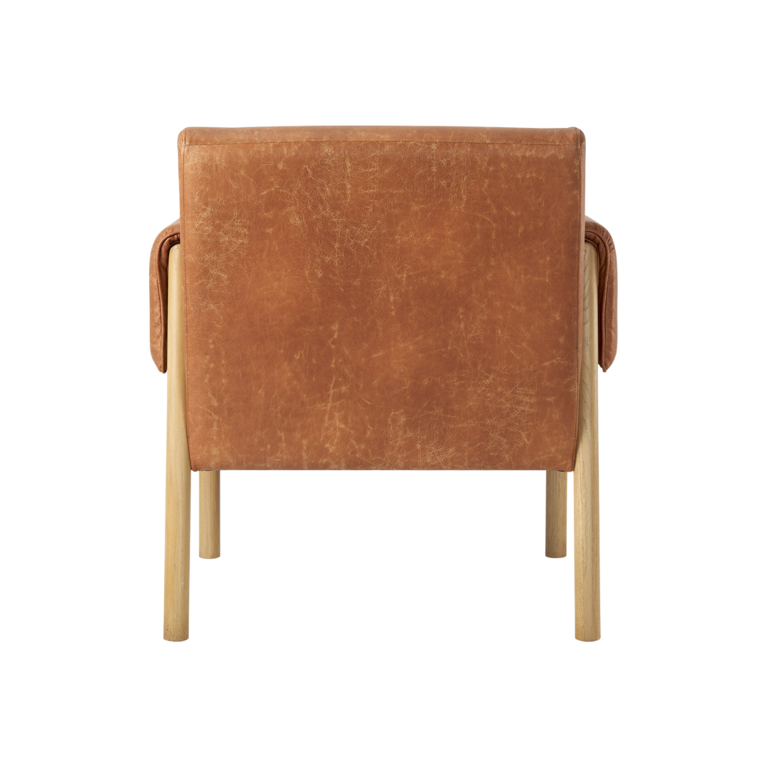 Ashton Accent Chair in Brown Faux Leather