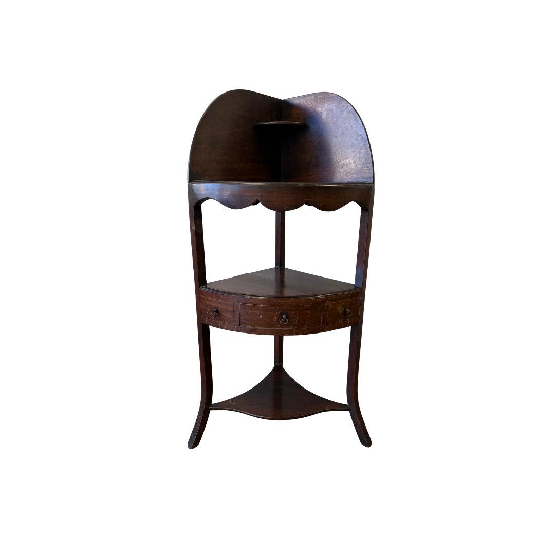 Found Mahogany Corner Shelf Table