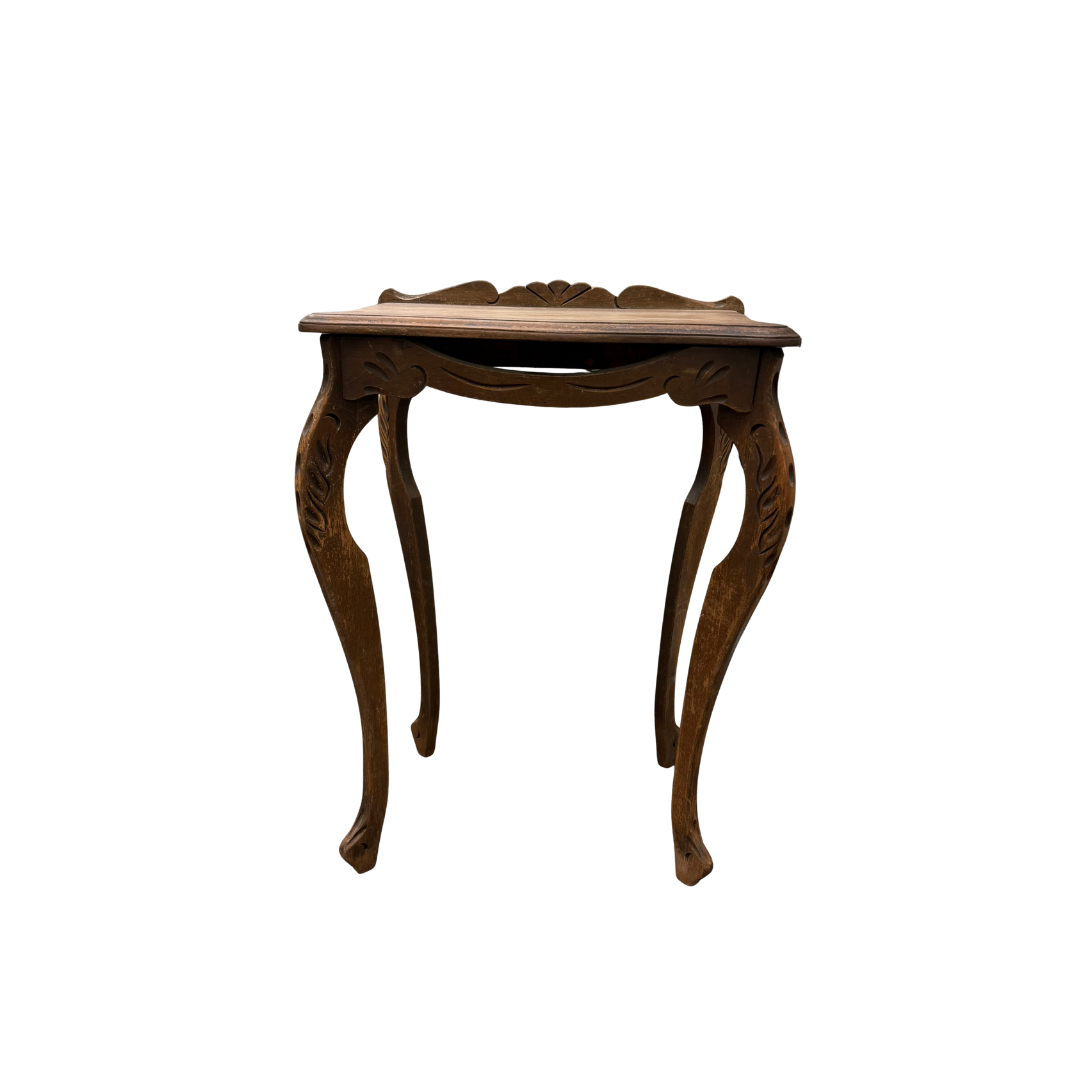 Found Side Table with Short Backsplash