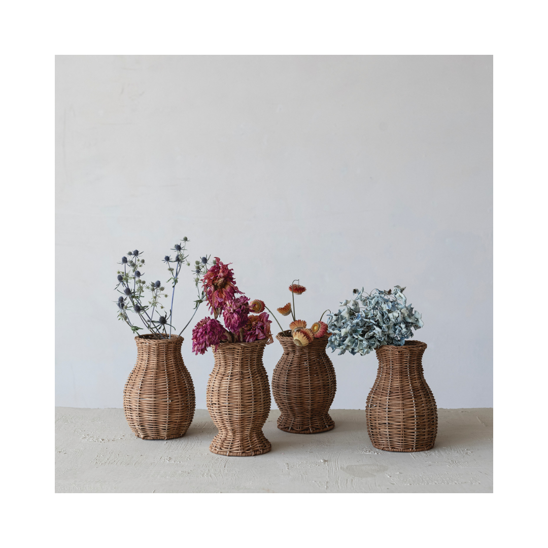Woven Rattan Vase