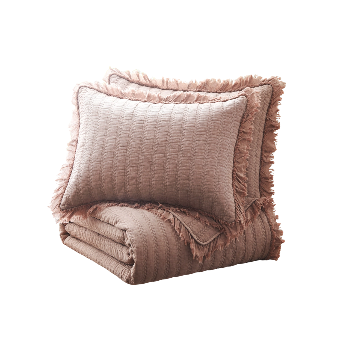 Wilhemina Dusty Rose Quilt Set