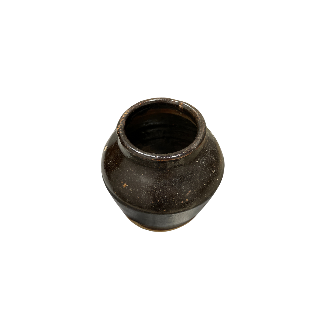 Found Black Japanese Pot