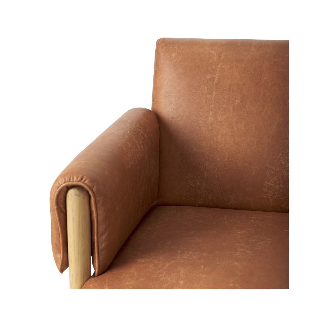 Ashton Accent Chair in Brown Faux Leather
