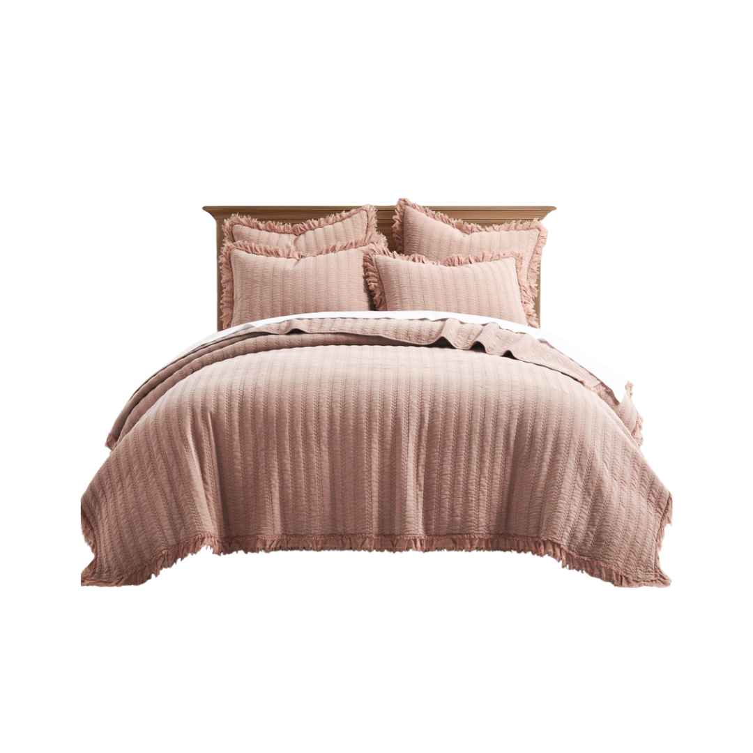 Wilhemina Dusty Rose Quilt Set
