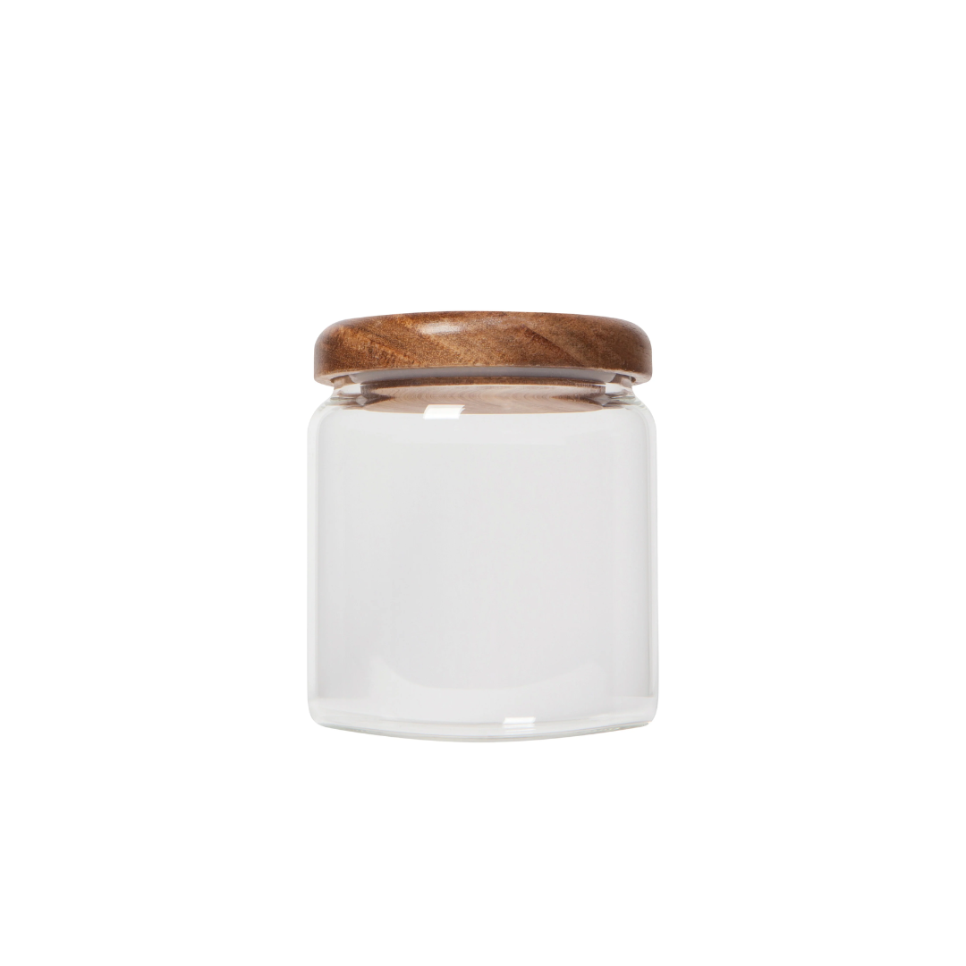 Glass Jar With Acacia Wood Lid
