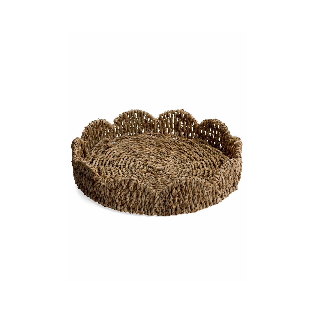 Scalloped Seagrass Round Tray