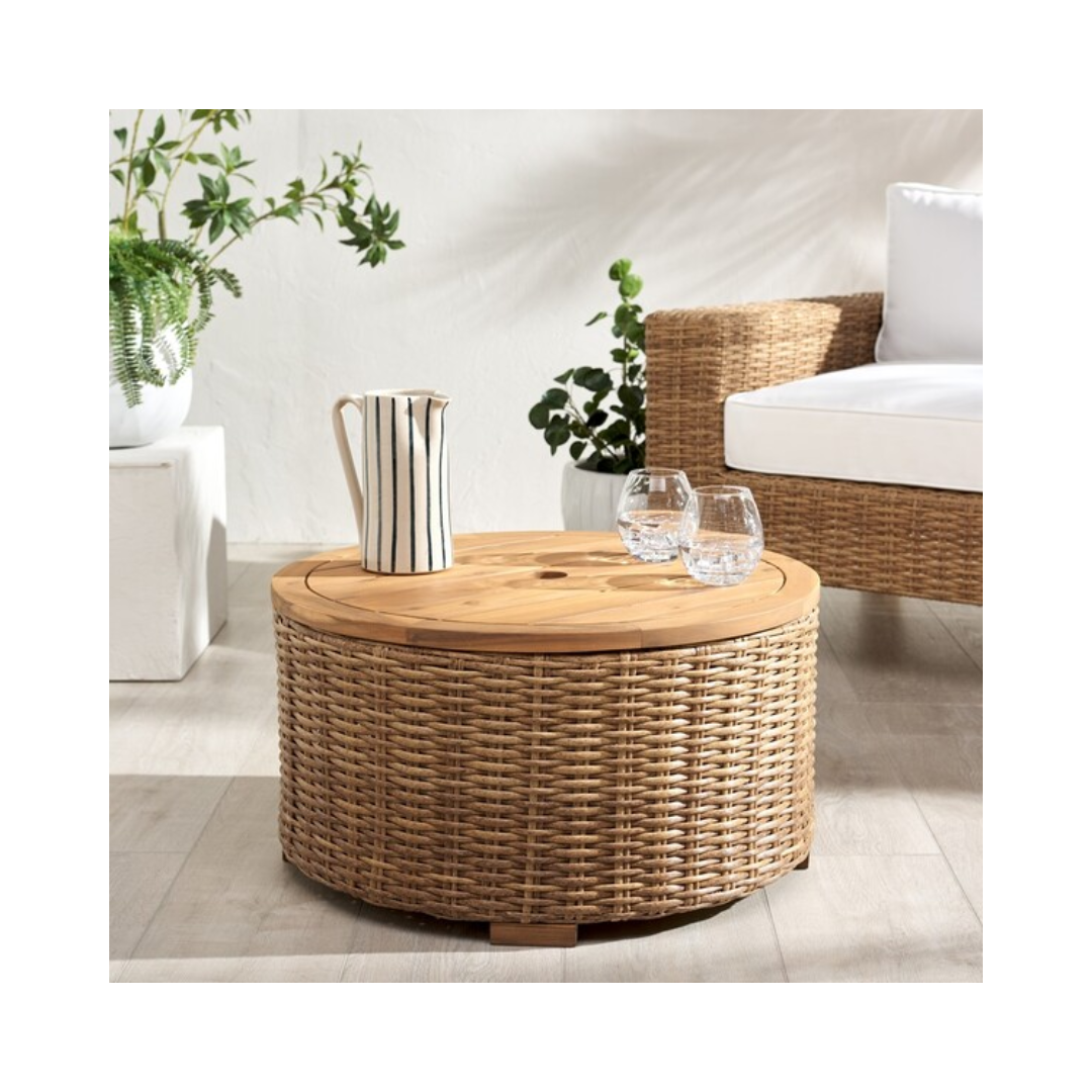 Anguilla Wicker Storage Outdoor Coffee Table