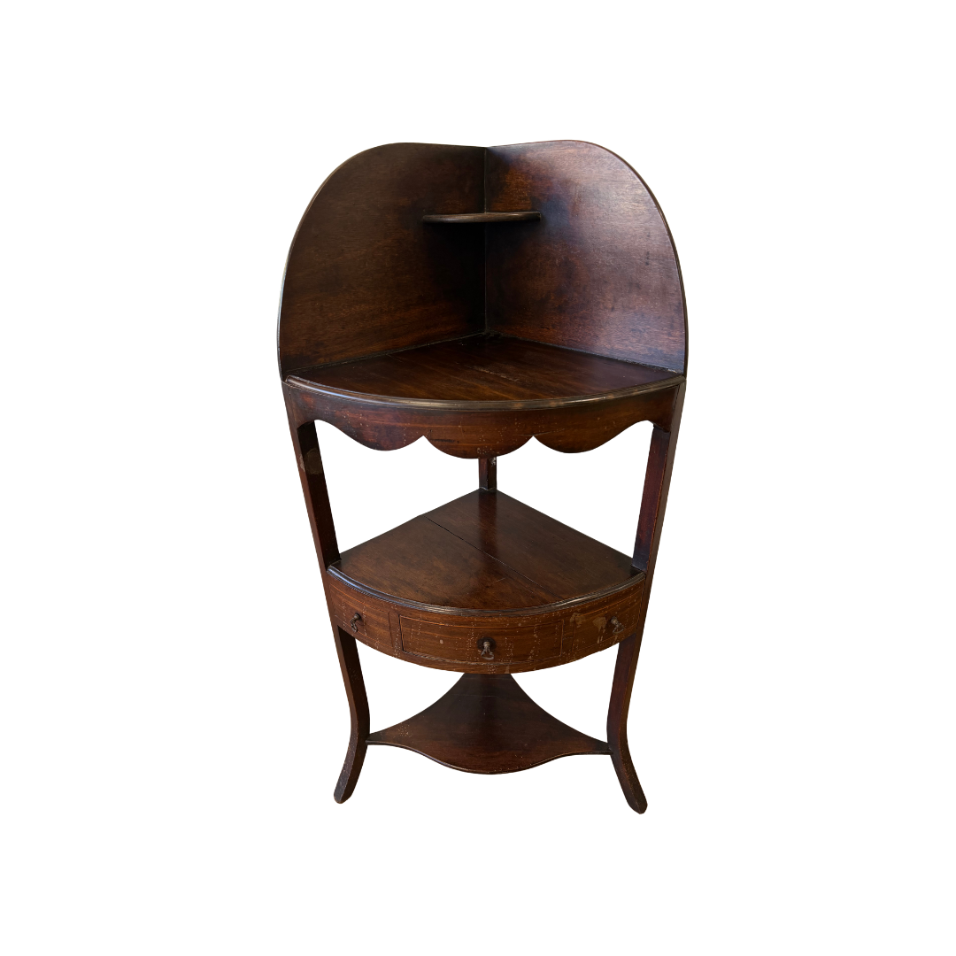 Found Mahogany Corner Shelf Table