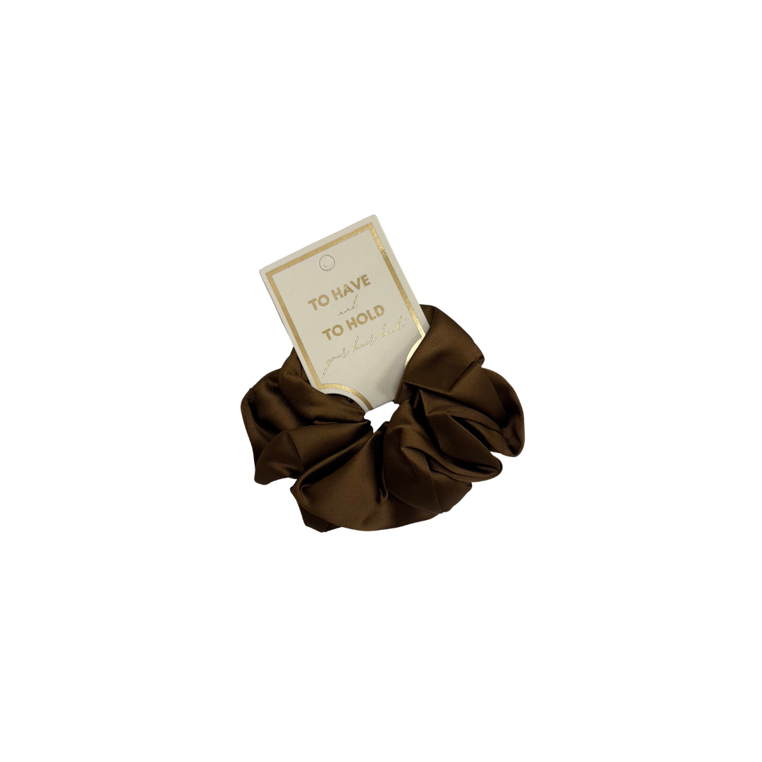 Mocha Satin Scrunchie