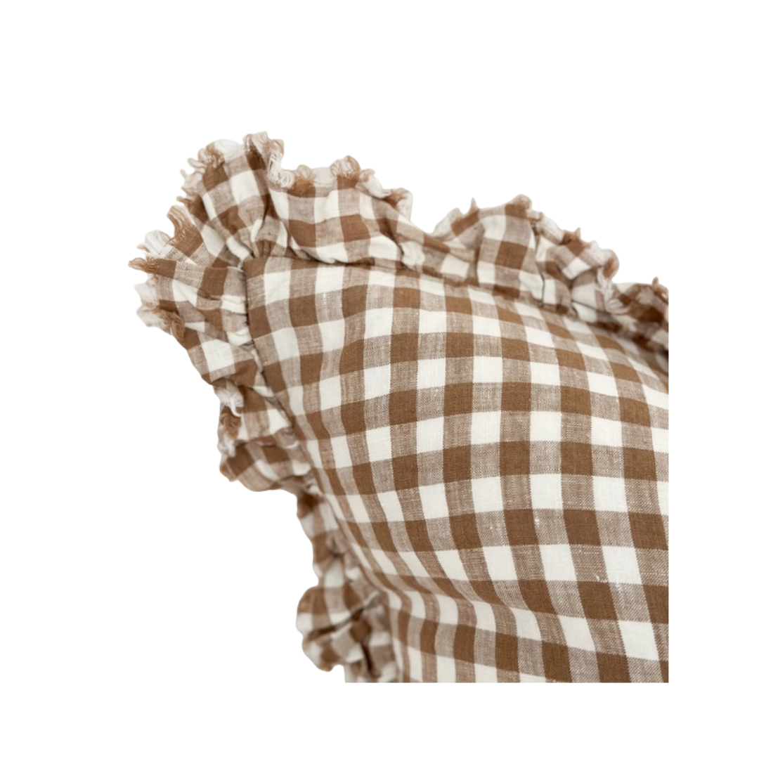 Hallie Ruffled Gingham Pillow