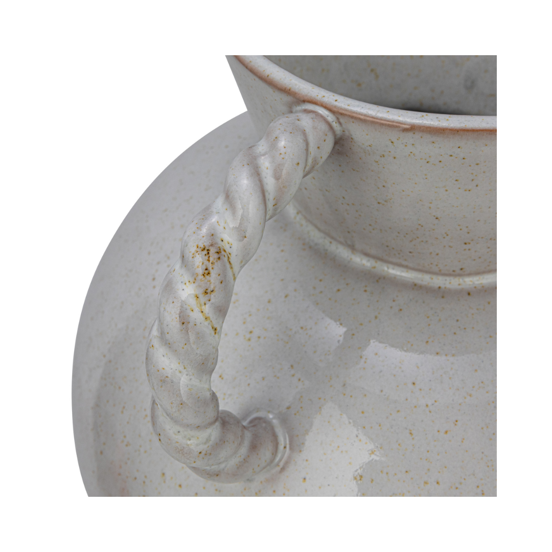 Glazed Twisted Handle Vase