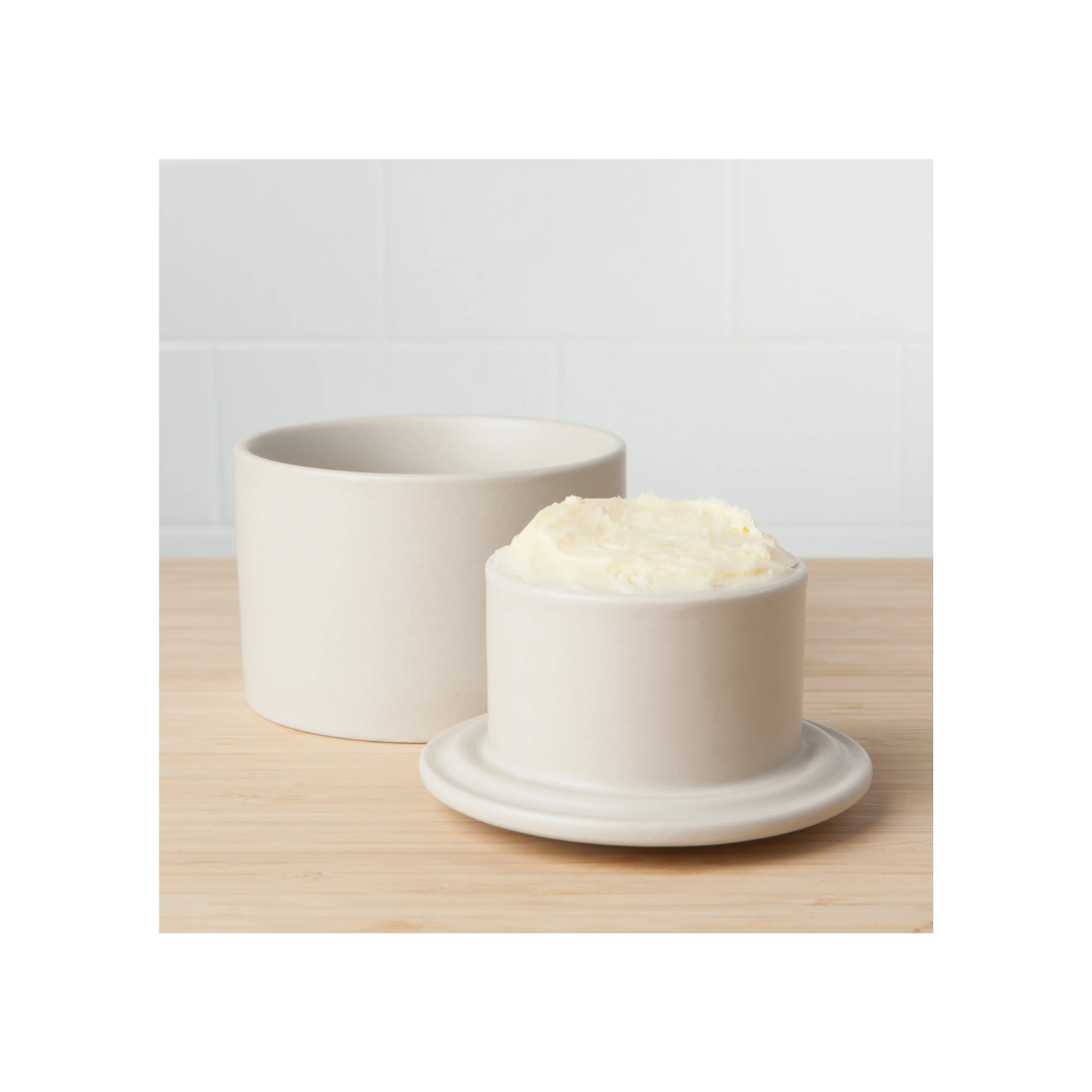Matte Natural Butter Crock