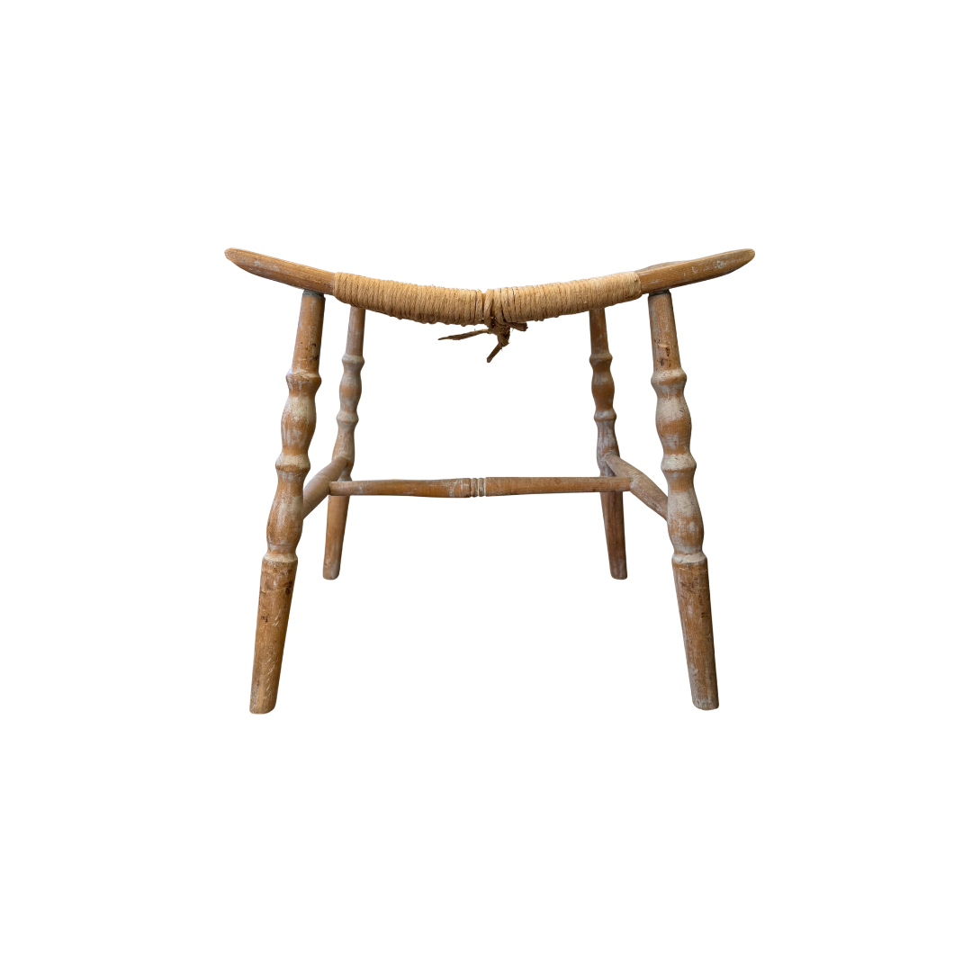 Found Woven Rush Bench Seat
