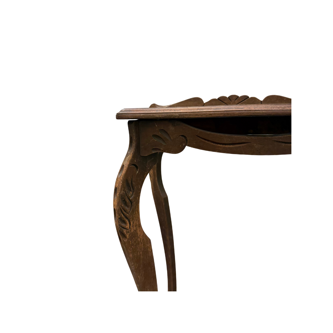 Found Side Table with Short Backsplash