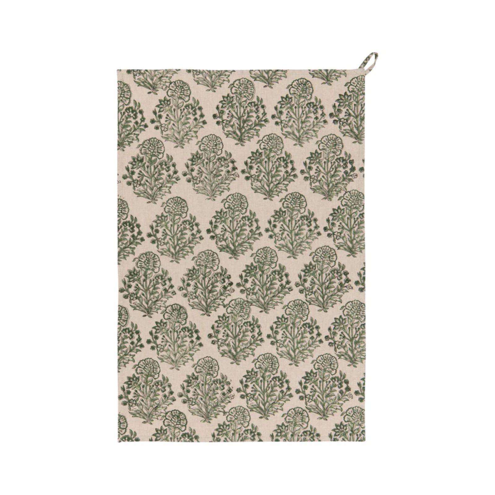 Viridian Block Print Dishtowel
