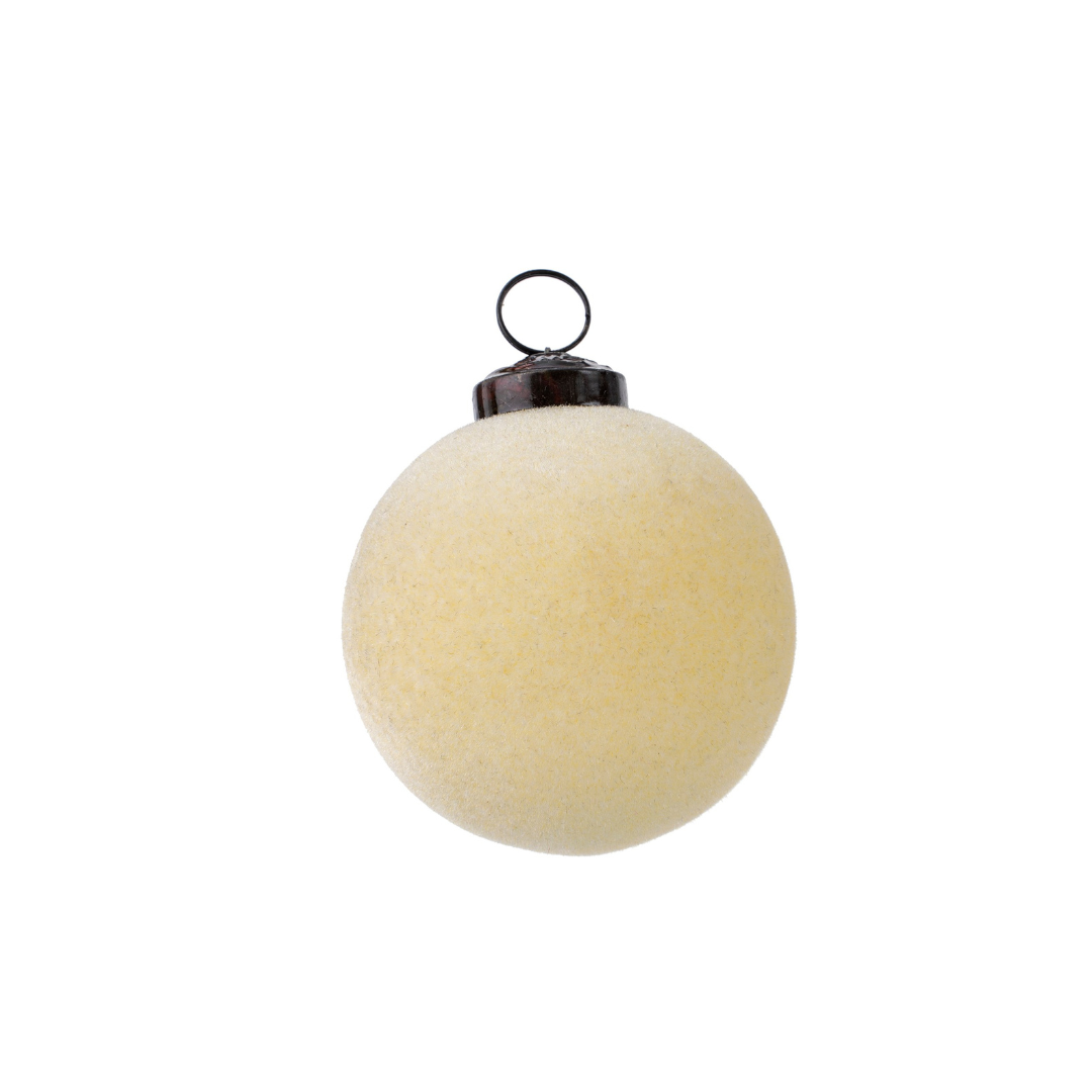 Cream Velvet Flocked Ornament