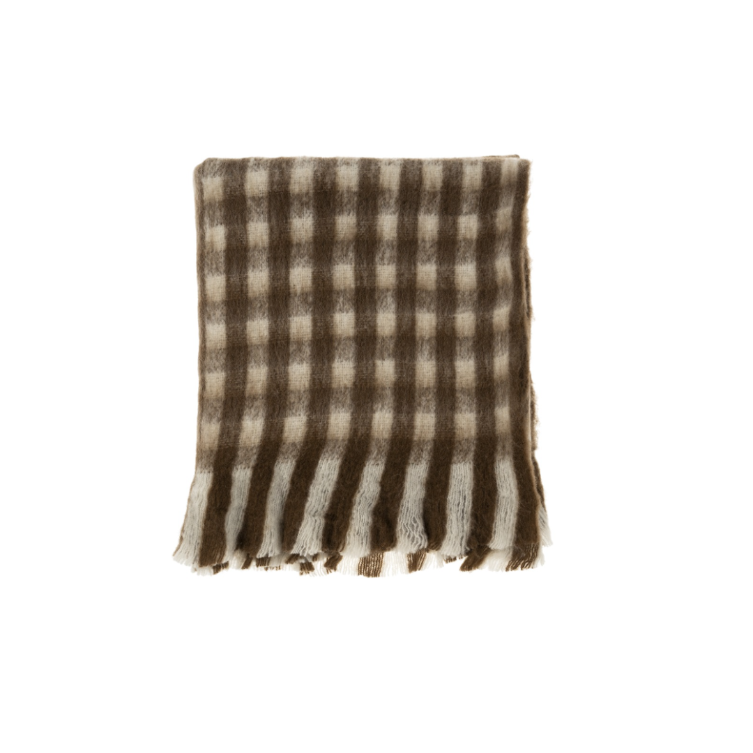 Toffee Gingham Throw