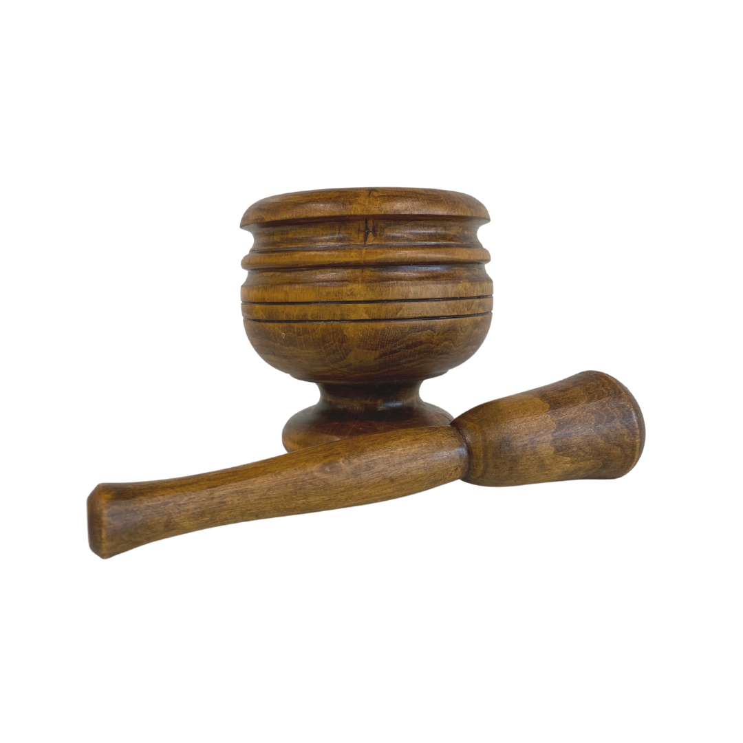 Found Wood Mortar &amp; Pestle Set 3