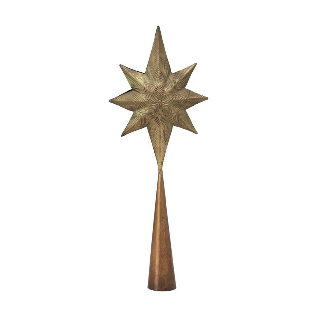 Embossed Metal Star Tree Topper