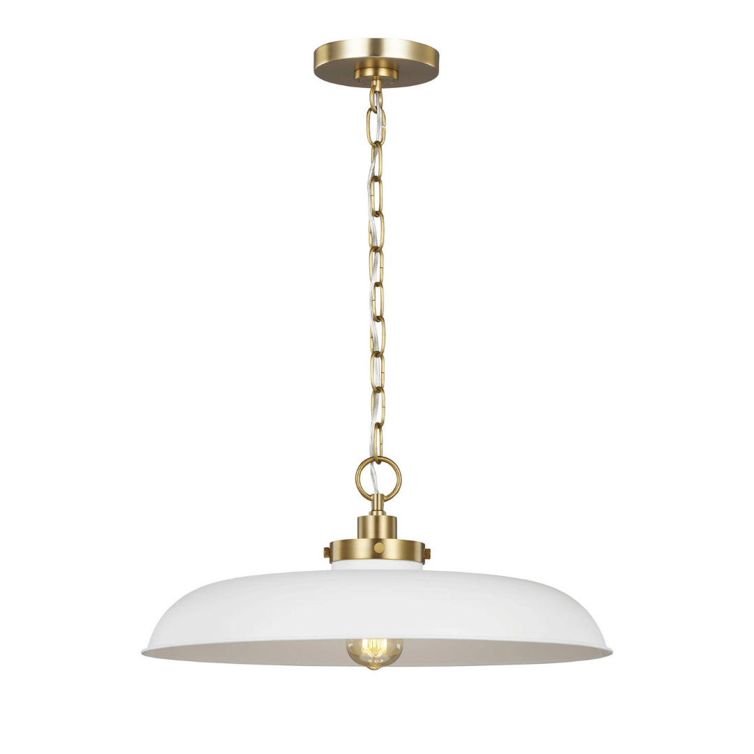 lighting, pendant, 1-light, black, white, matte, midnight, brass, gold, burnished brass, silver, polished nickel, nickel, modern, contemporary, Generation Lighting, wellfleet pendant, 