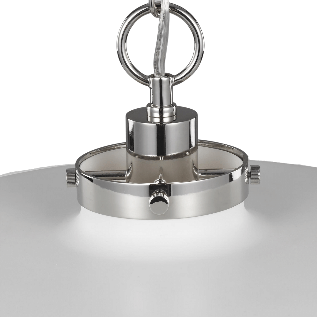 lighting, pendant, 1-light, black, white, matte, midnight, brass, gold, burnished brass, silver, polished nickel, nickel, modern, contemporary,  Generation Lighting, wellfleet pendant, cone