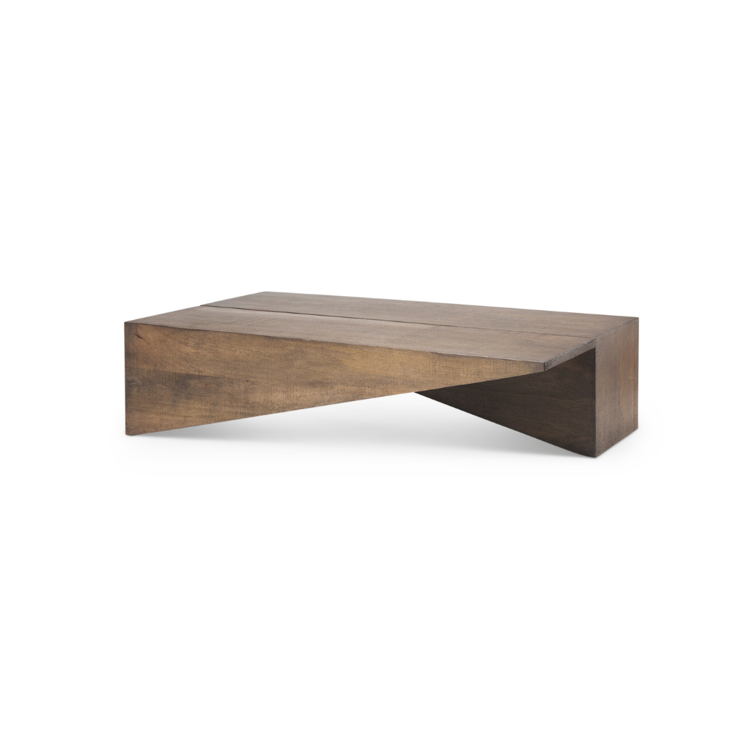 West Wooden Angled Coffee Table