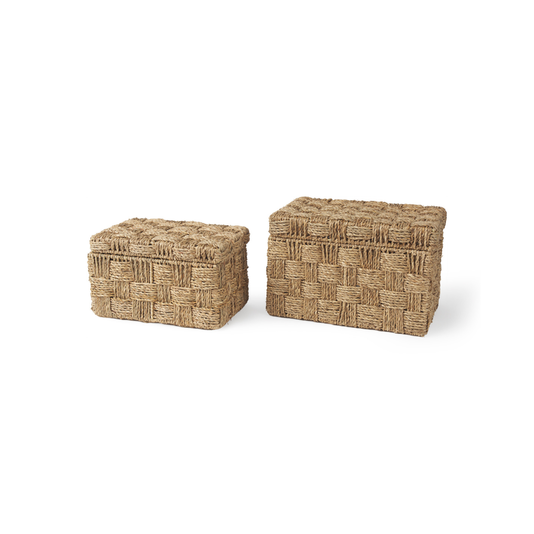 Hanalei Set of Seagrass Boxes