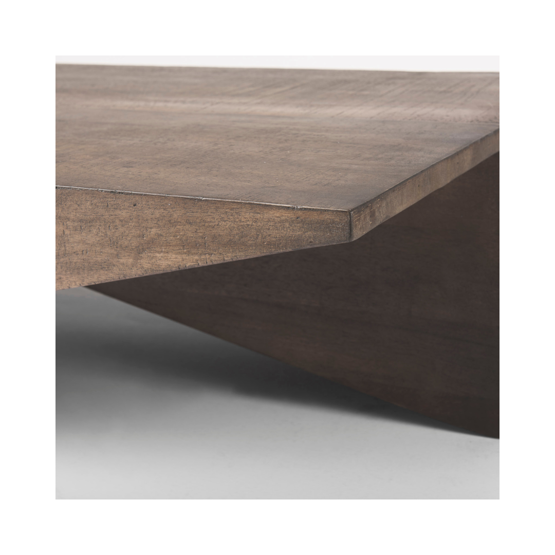 West Wooden Angled Coffee Table