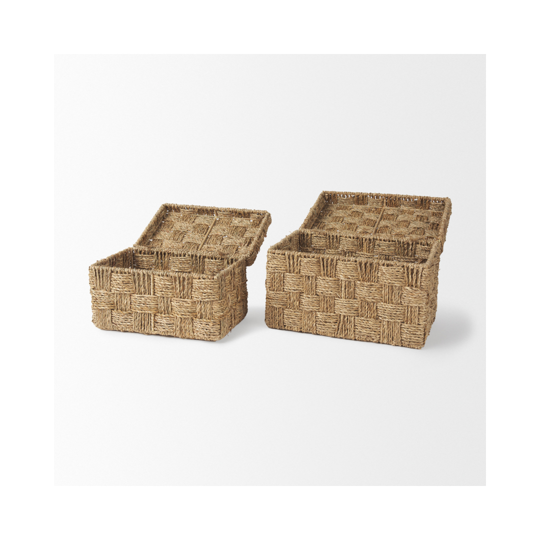 Hanalei Set of Seagrass Boxes