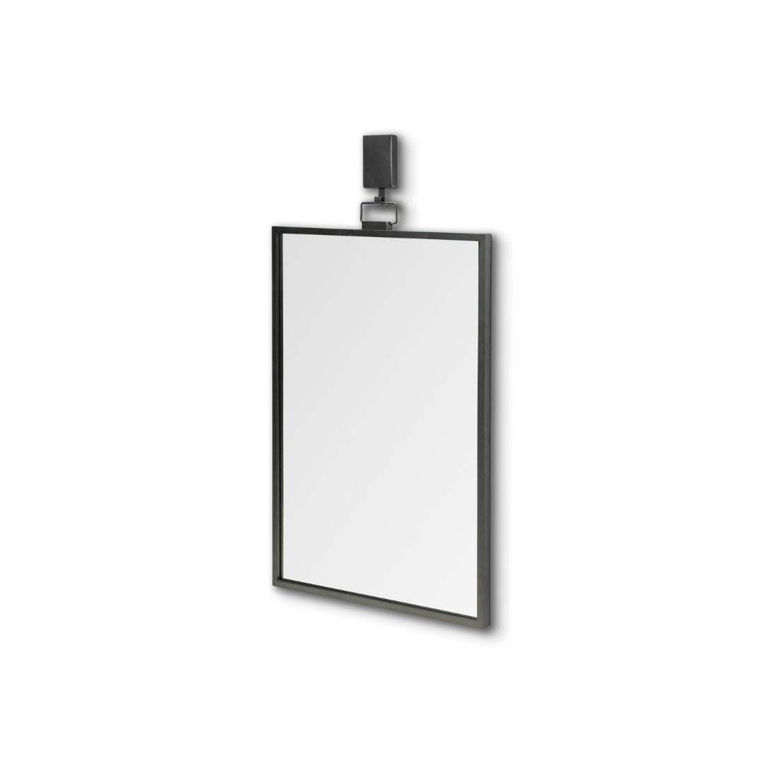 Grimm Rectangular Gray Metal Frame Mirror
