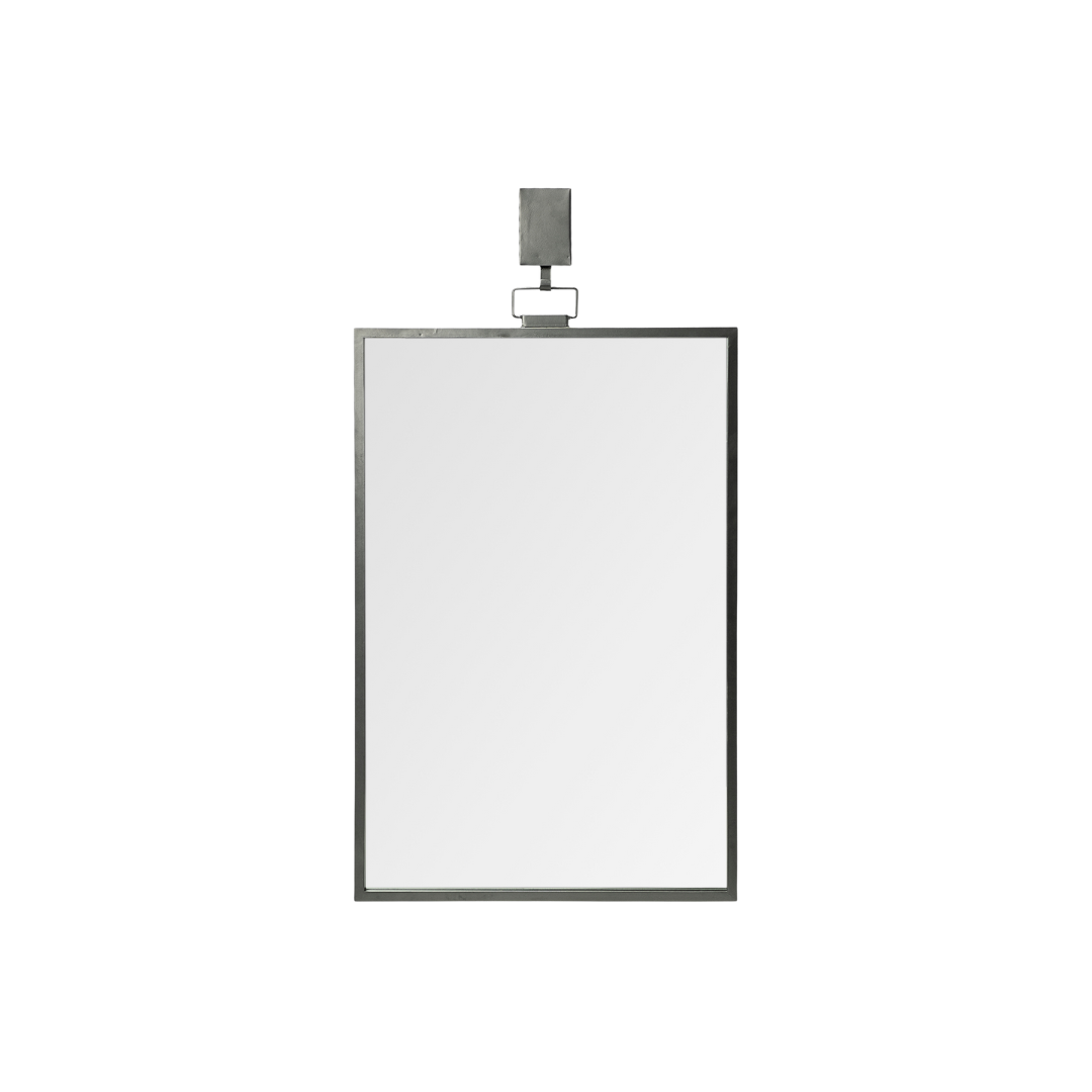 Grimm Rectangular Gray Metal Frame Mirror