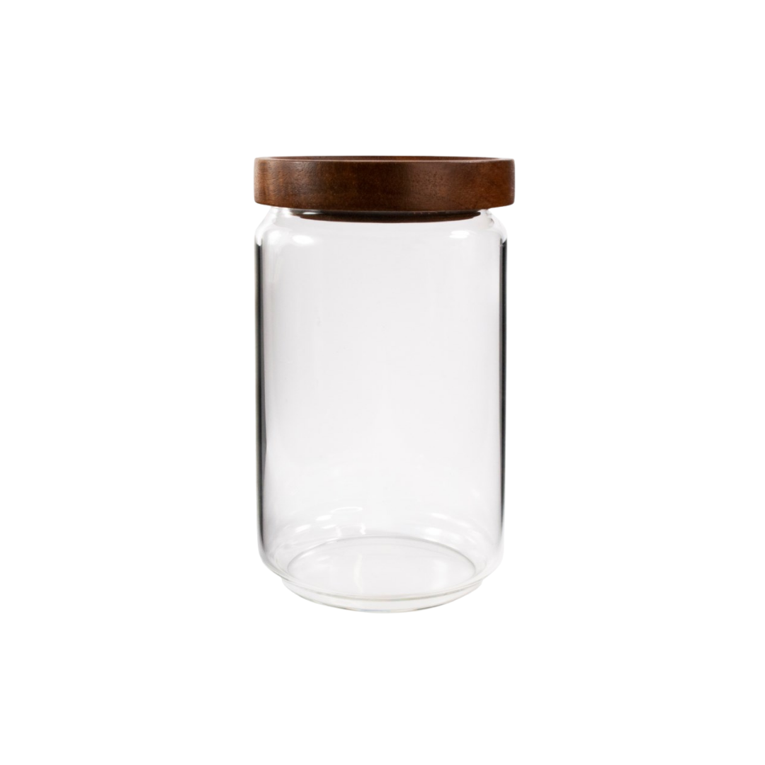 Glass Storage Containers,High Borosilicate Glass Jars Kitchen Food  Canisters with Acacia Wood Lids for Coffee Beans/Sugar/Nuts