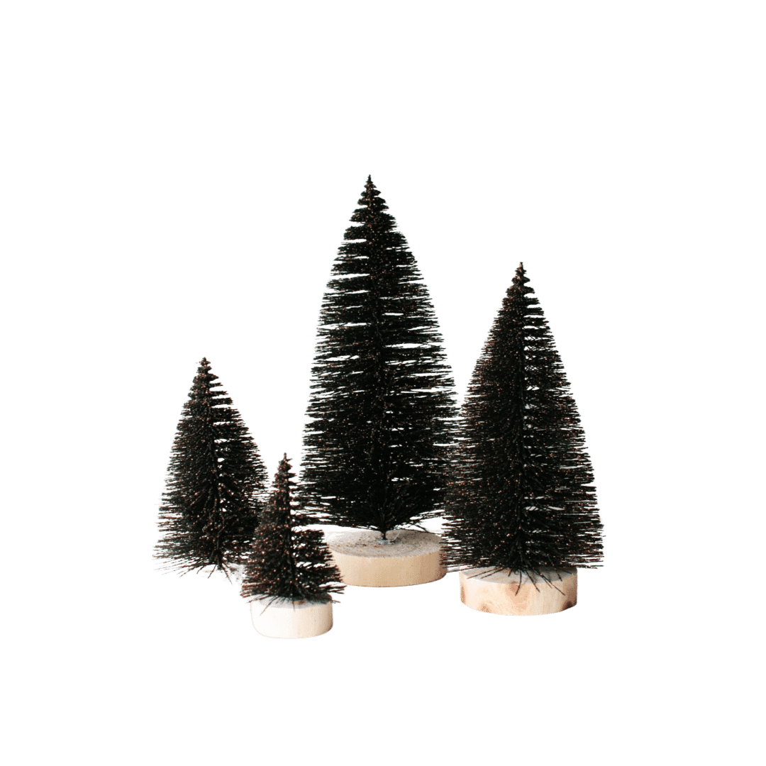 Brown Bottle Brush Tree Set
