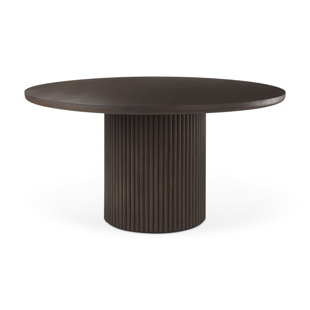 Terra Round Dining Table in Dark Brown