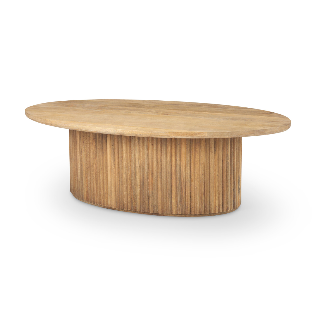 Oval light store wood coffee table